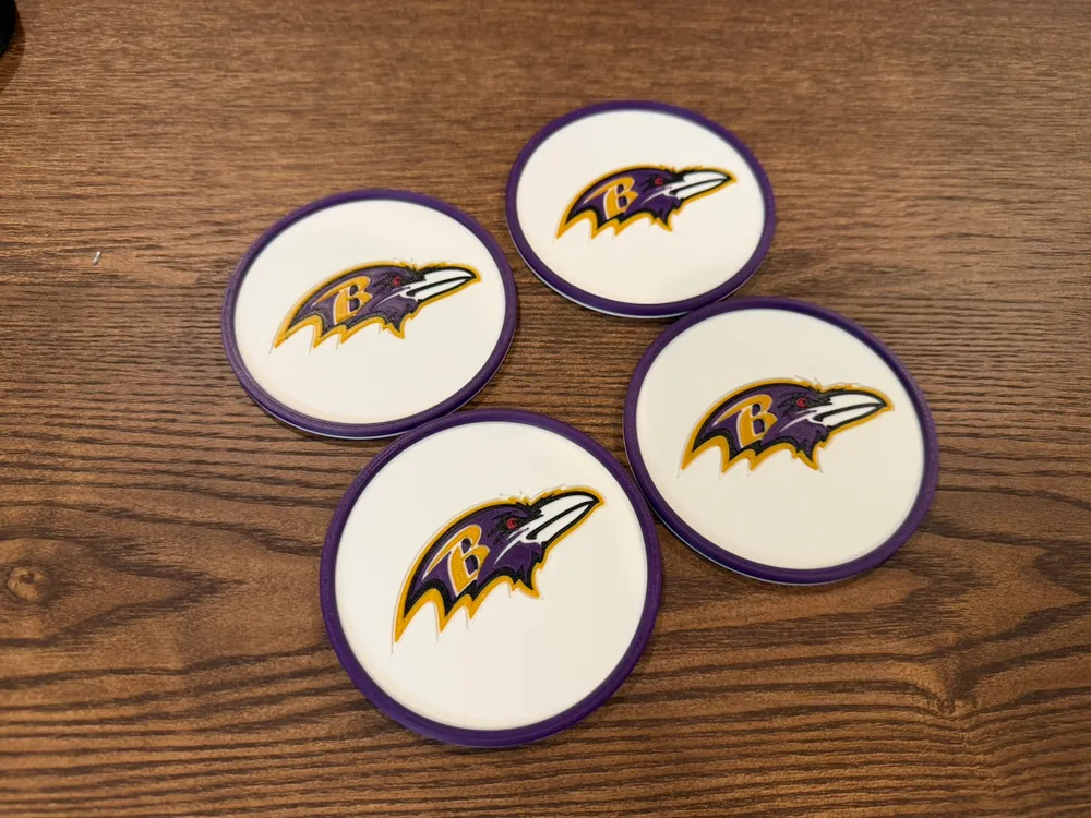 Raven Rim Baltimore Ravens 4 Coaster Set with Matching Caddy - Free 3D Print ...