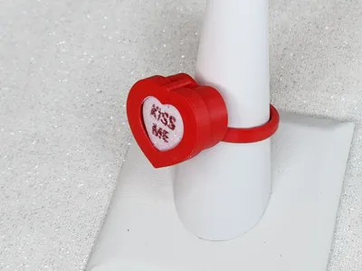 Valentine's Day Conversation Heart Real Candy Ring