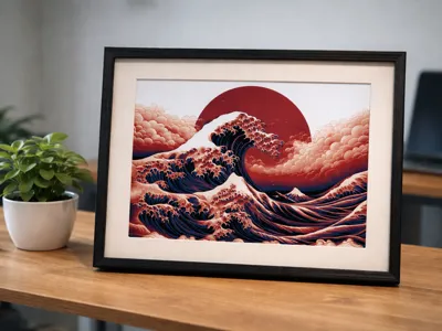 Kanagawa Wave Hueforge 200x200