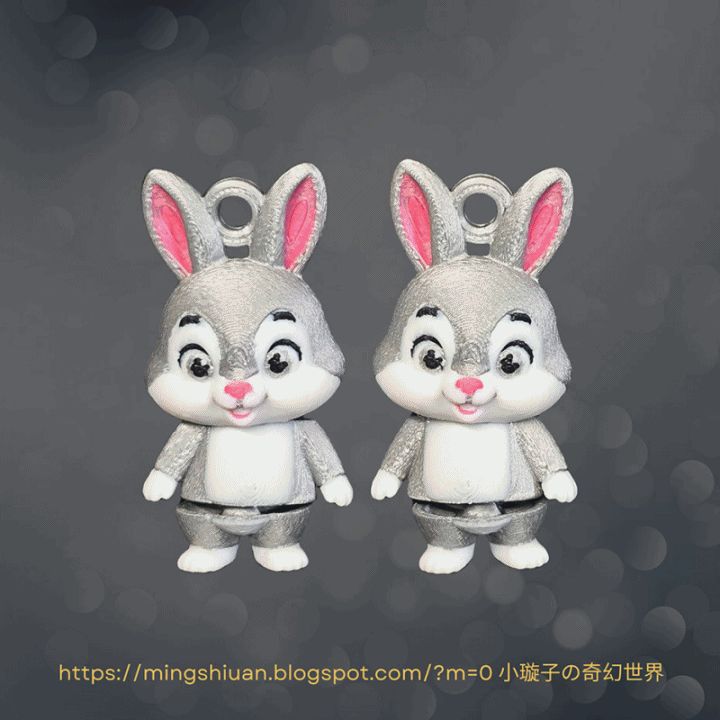 Articulated Cute Rabbit keychain 可動可愛兔子鑰匙圈