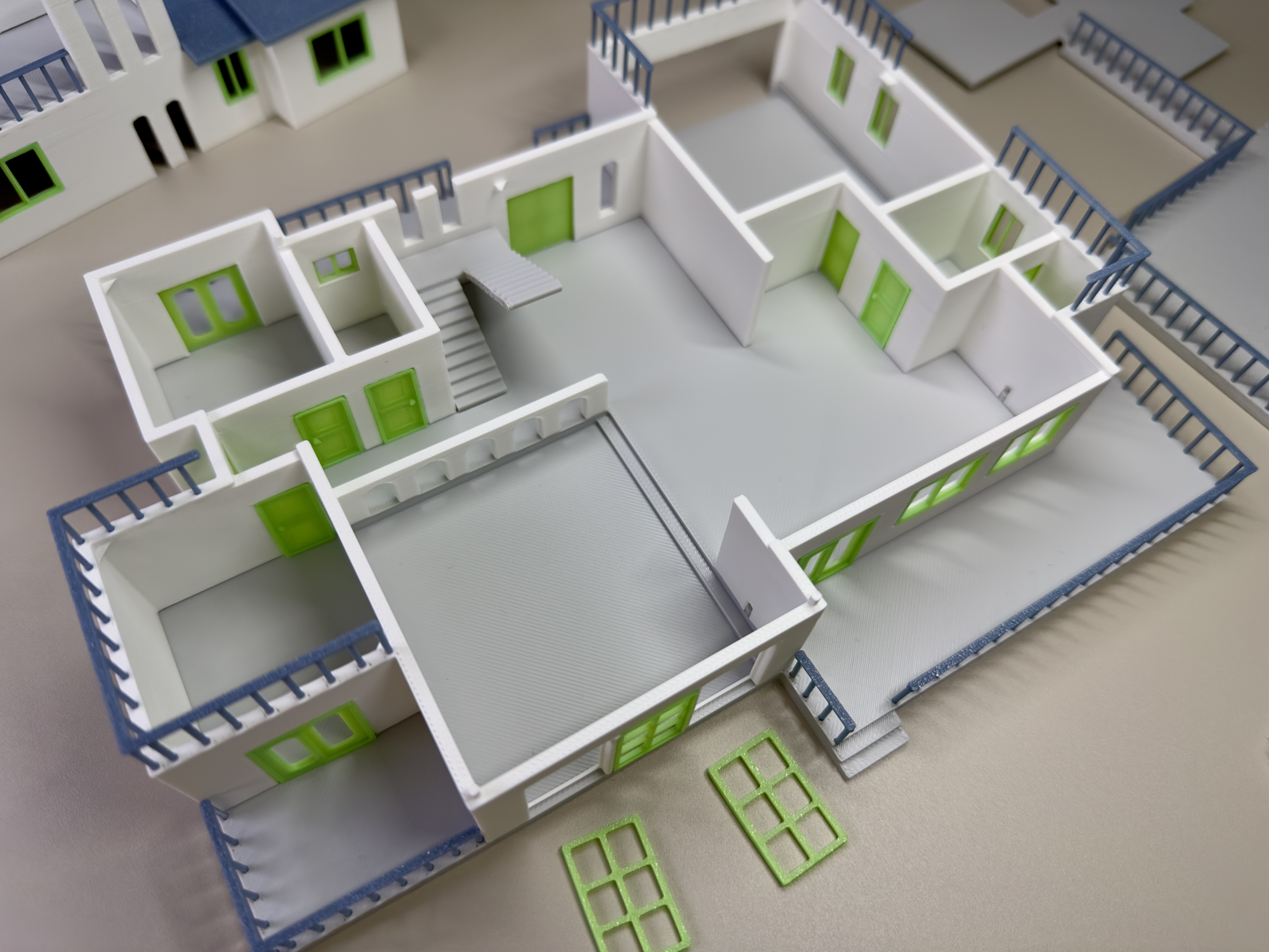 Miniatura 4 do modelo 3D 建筑积木【花园别墅】（不用AMS、不用上色、不用胶水）