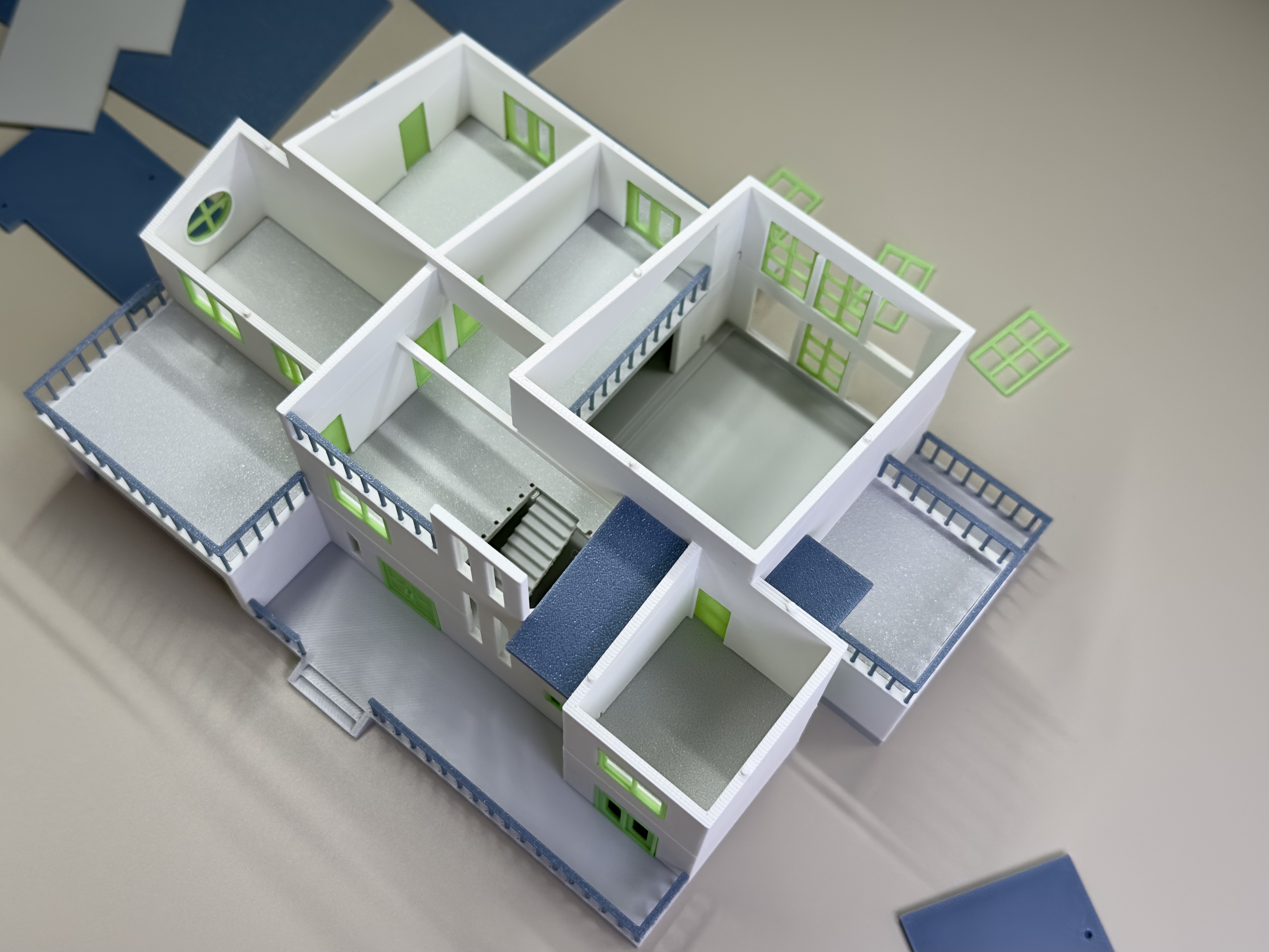 Miniatura 5 do modelo 3D 建筑积木【花园别墅】（不用AMS、不用上色、不用胶水）