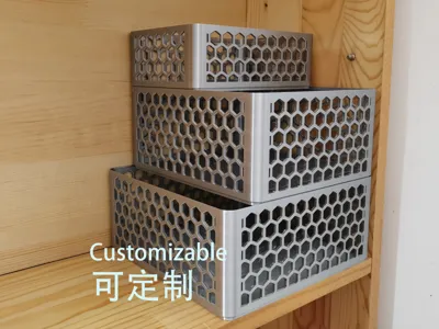 Customizable Stackable Large Square Storage Basket