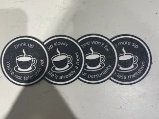 Funny insulting coaster set