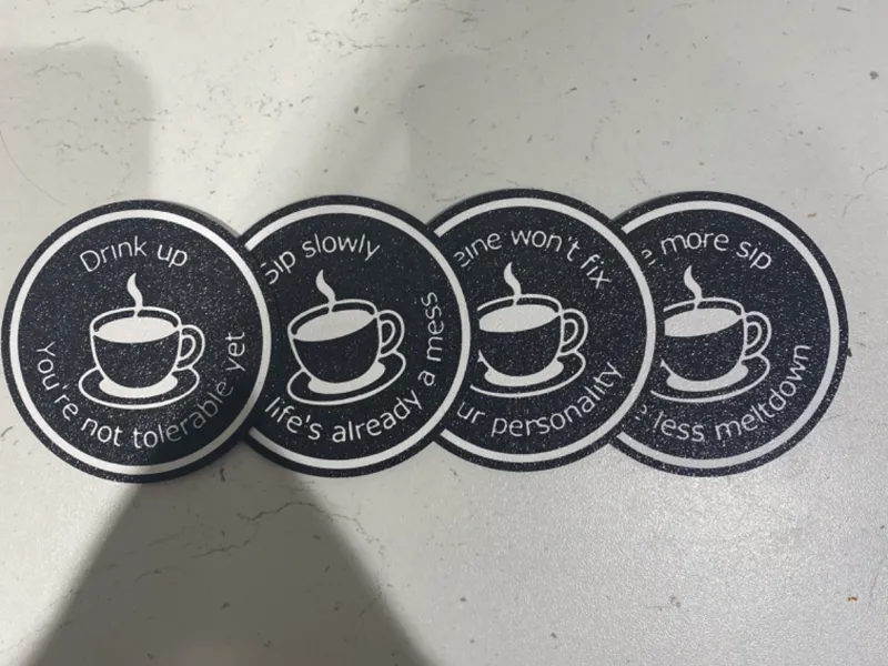Funny insulting coaster set