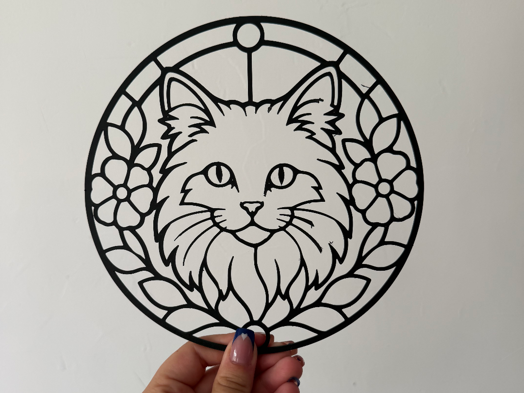 Décoration murale effet Vitrail - Chat