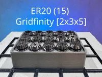Support pour 15 pinces ER20 (Gridfinity 2x3x5) — photo 2