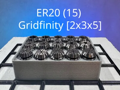 ER20 Collet (x15) Holder [Gridfinity (2x3x5)]