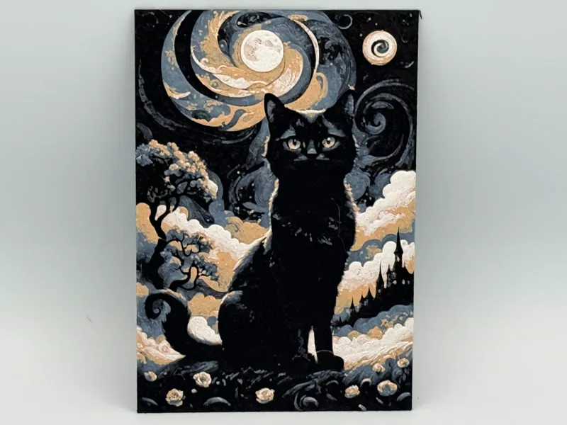 Another Cat in the Moonlight Hueforge
