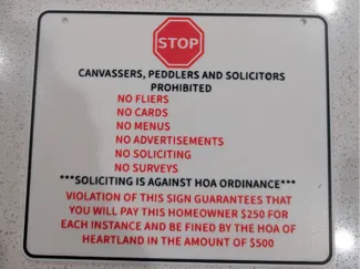 No Soliciting Sign