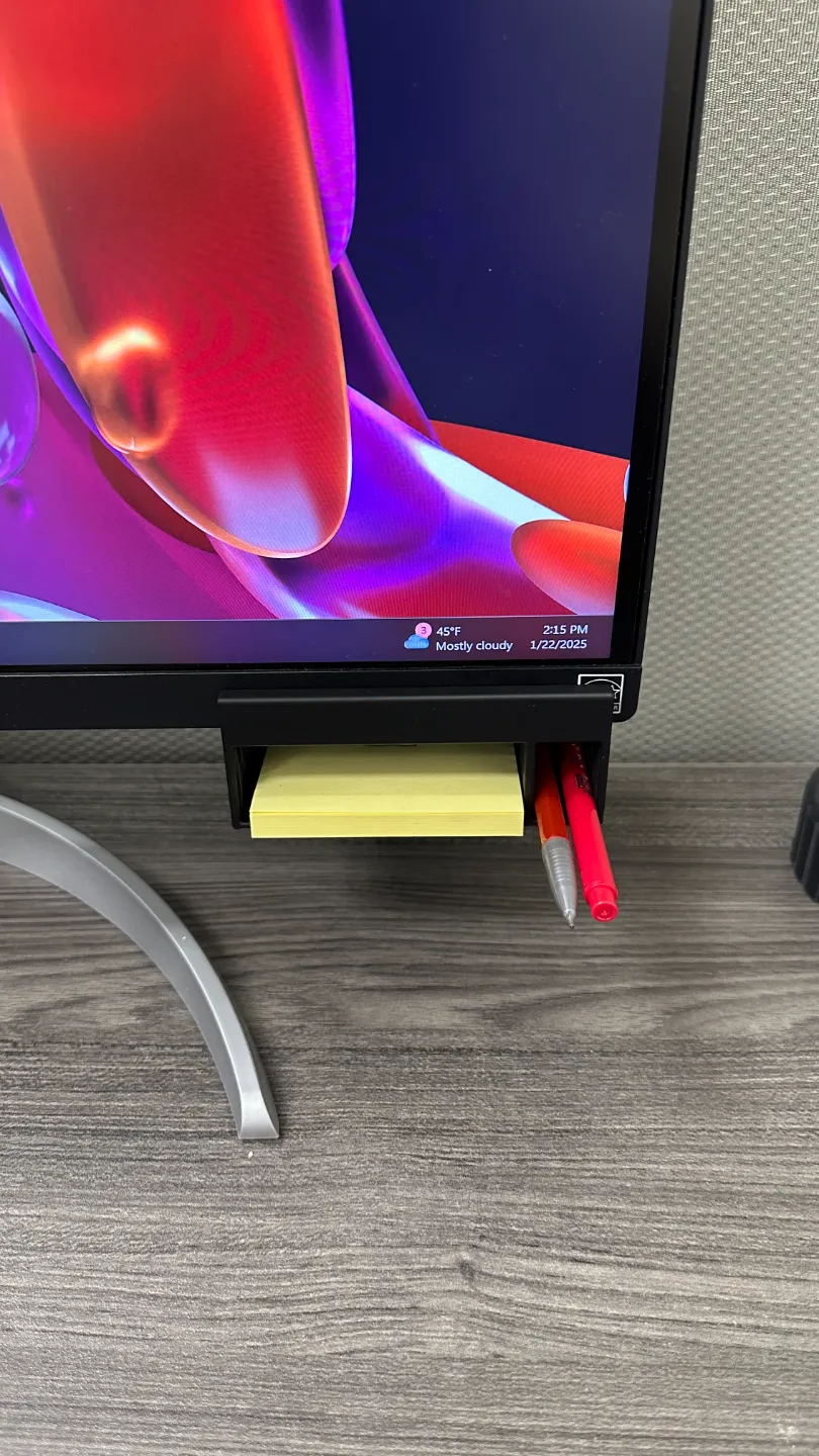 Under Monitor Pen / Sticky Note Holder view 2