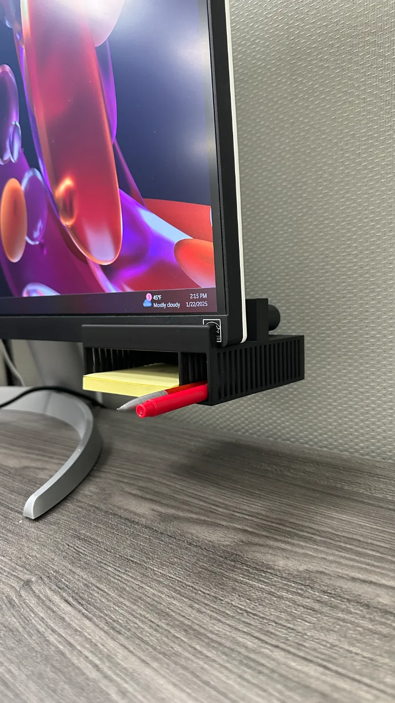 Under Monitor Pen / Sticky Note Holder view 3