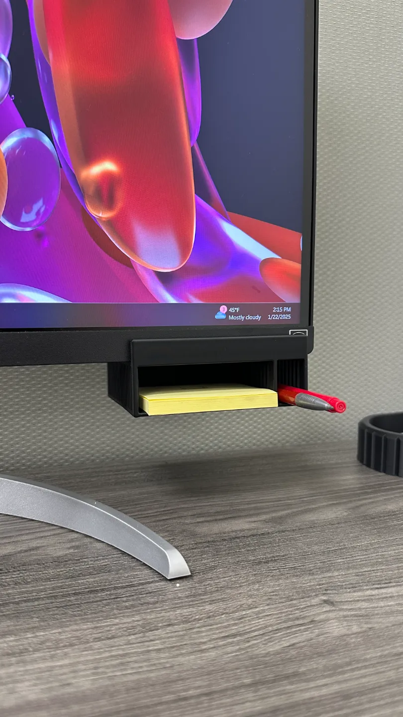 Under Monitor Pen / Sticky Note Holder view 4