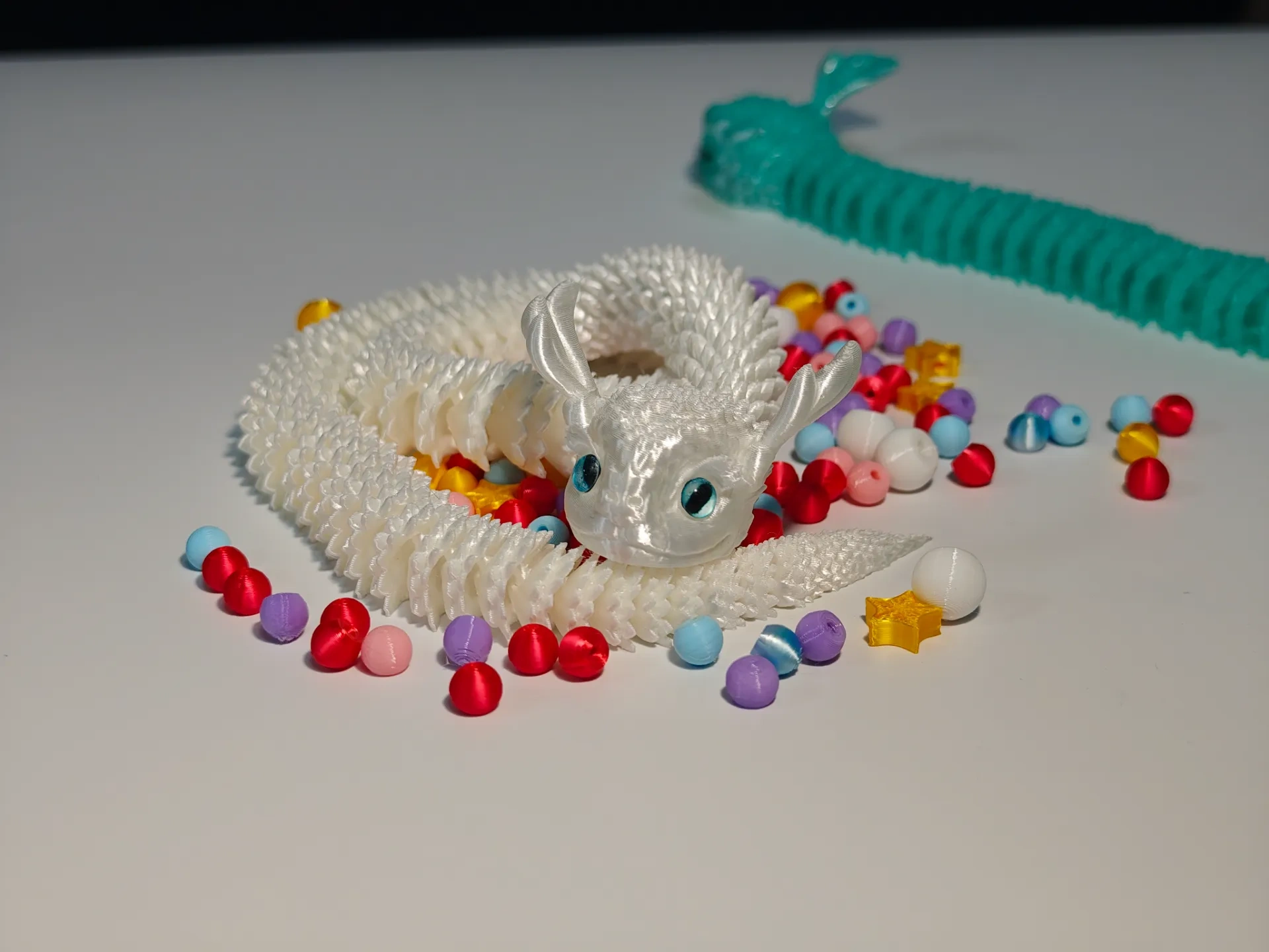 Miniatura 5 do modelo 3D 蛇年-七彩吞天蟒~一体打印铰链可动蛇