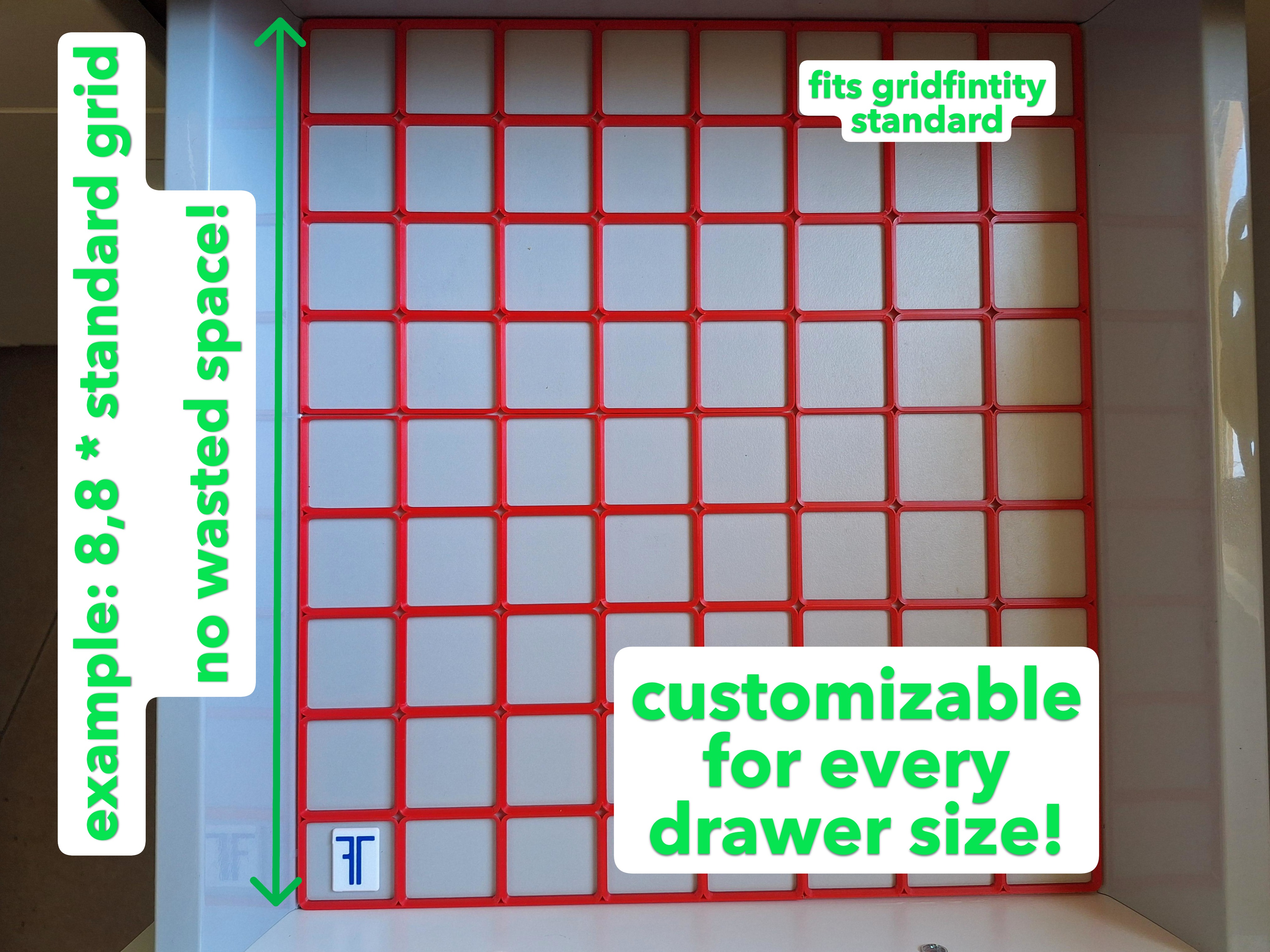 Miniatura 2 do modelo 3D Customizable Gridfinity Full-Drawer Bin