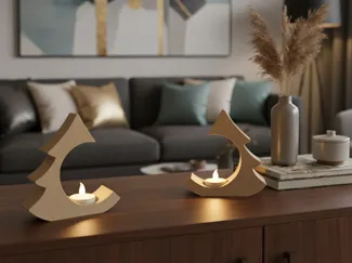 Minimalist Christmas Tree Candle Holder 