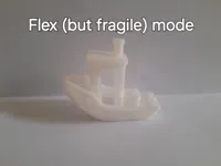 0.2mm layer, 1 walls, 5% infill, Better flexibility, fragile