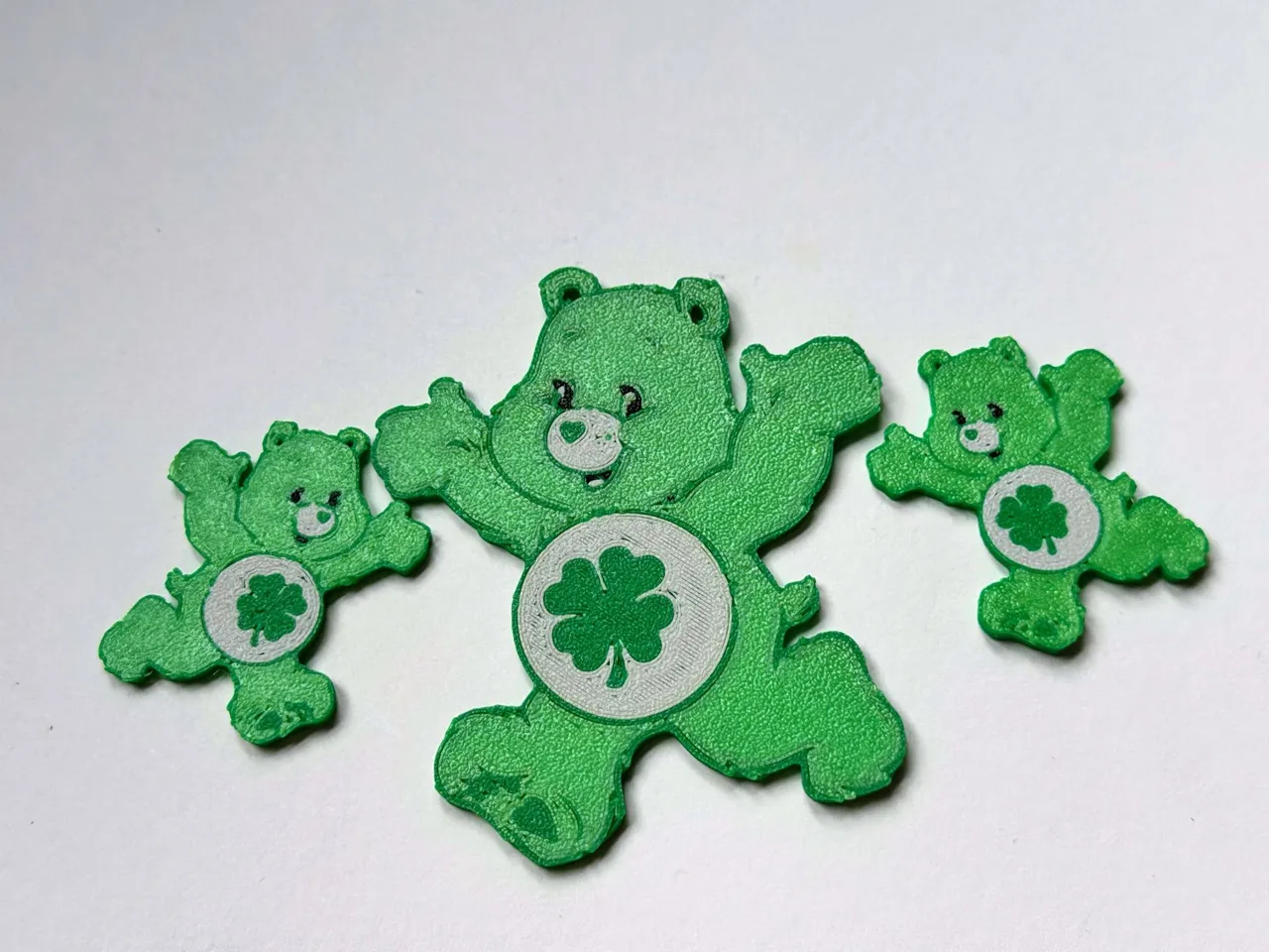 Lucky Care bear earrings and keychain view 2