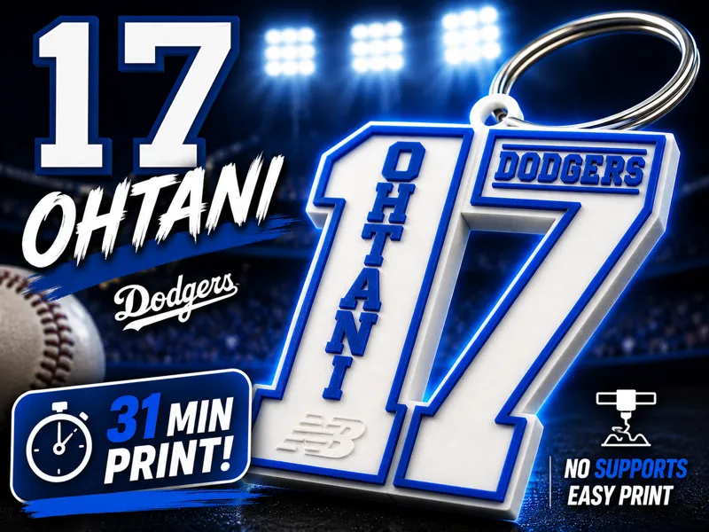 17 Ohtani Baseball Keychain | 31min Print