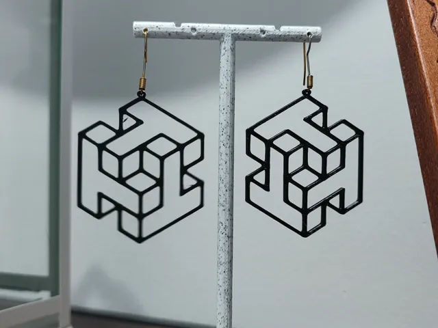 Aretes Ilusión Cúbica