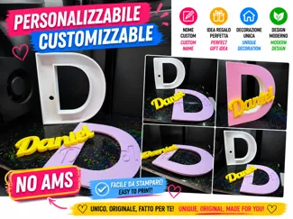 Lettera 3D Vuota custom con Nome Incastro no ams
