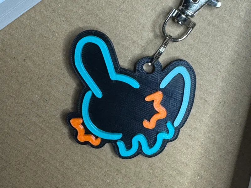 Mudkip inspired NEON KEYCHAIN