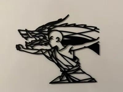 Aang dancing dragon geometric wall art
