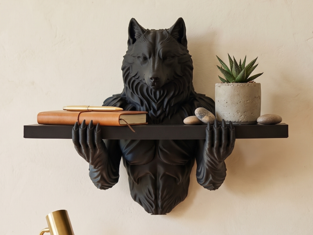 Black Wolf Console - The Forest Guardian Art