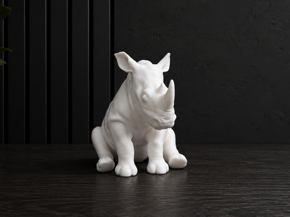 Sitting Rhinoceros - Animal - Decor 