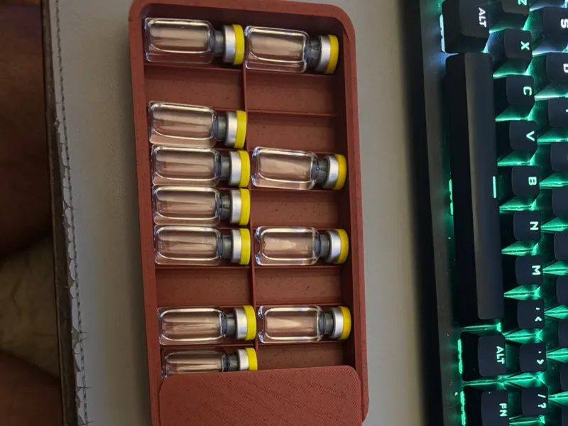 Peptide 3ml vial 10 and 20 vial slide storage box.