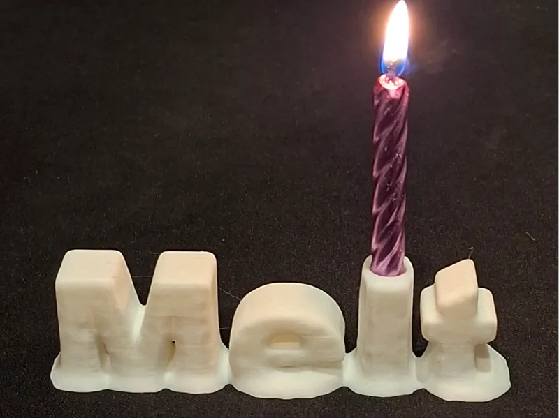 Melted candle holder