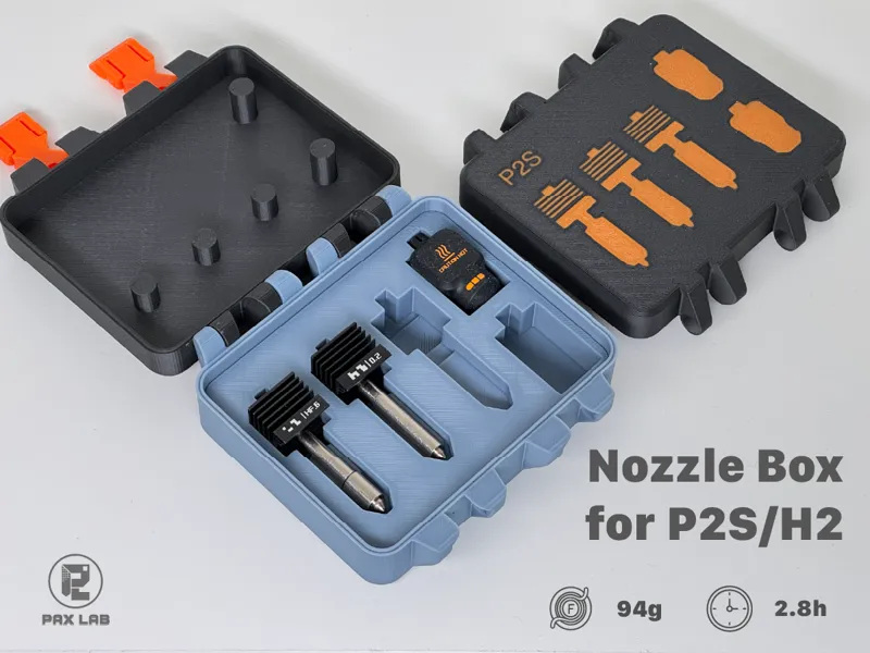 P2S/H2 Nozzle Storage Box - 3 Nozzles + 2 Socks