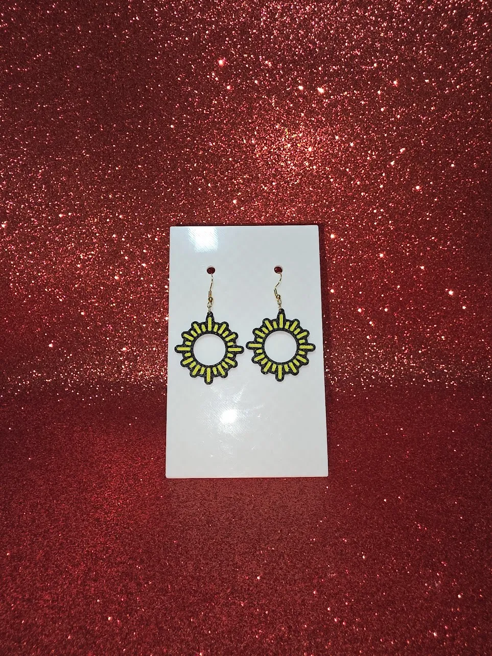 Rounded sun earrings view 2