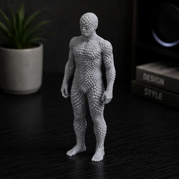 Pebble Texture Human Figure | Abstract Sculpture - Free 3D Print Model ...