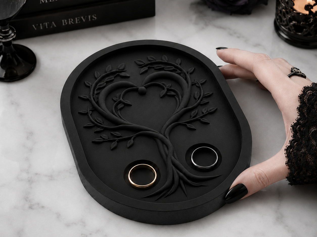 Goth Yggdrasil Wedding Ring Holder Tray