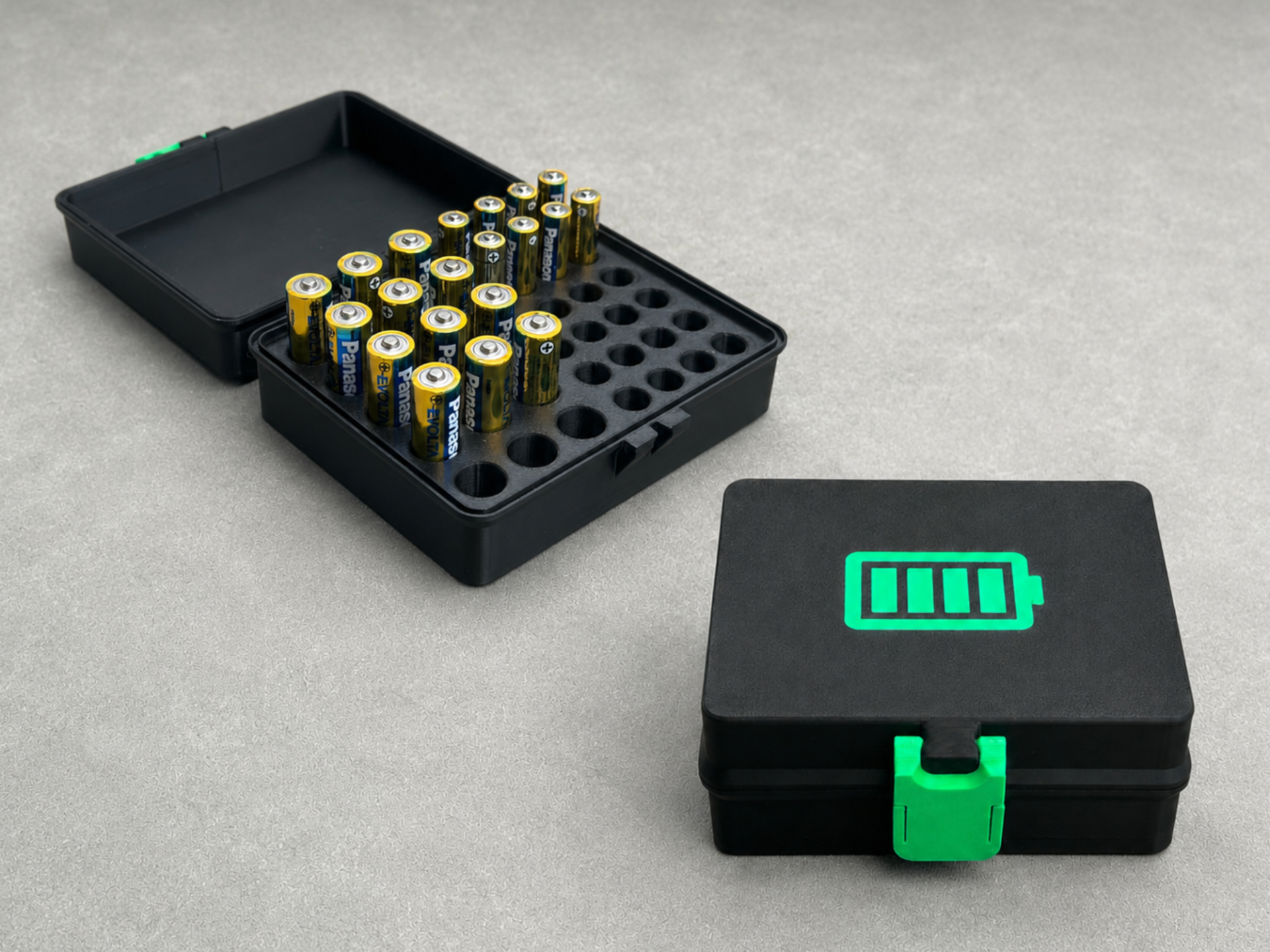Battery Storage Box – Locking AA & AAA Organizer