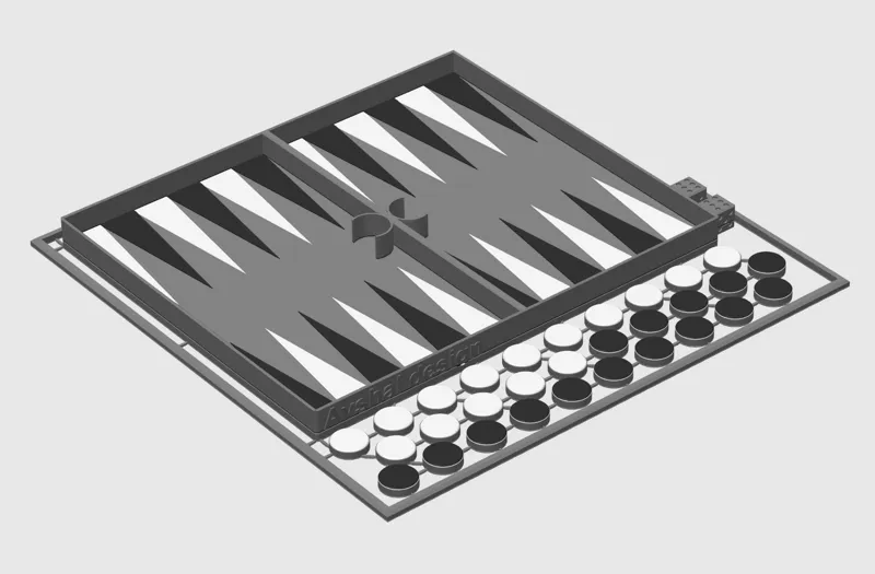 kit card of backgammon and draughts