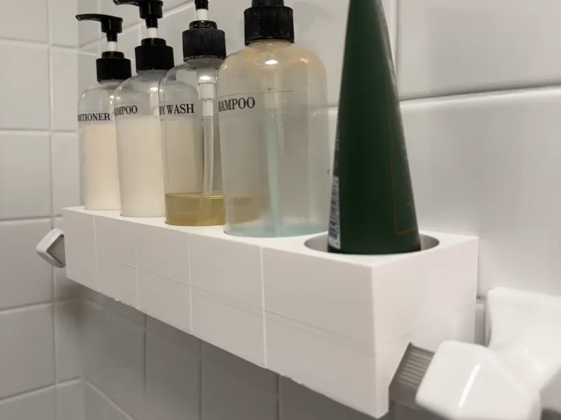 Shampoo holder for 1960s ceramic towel holder 