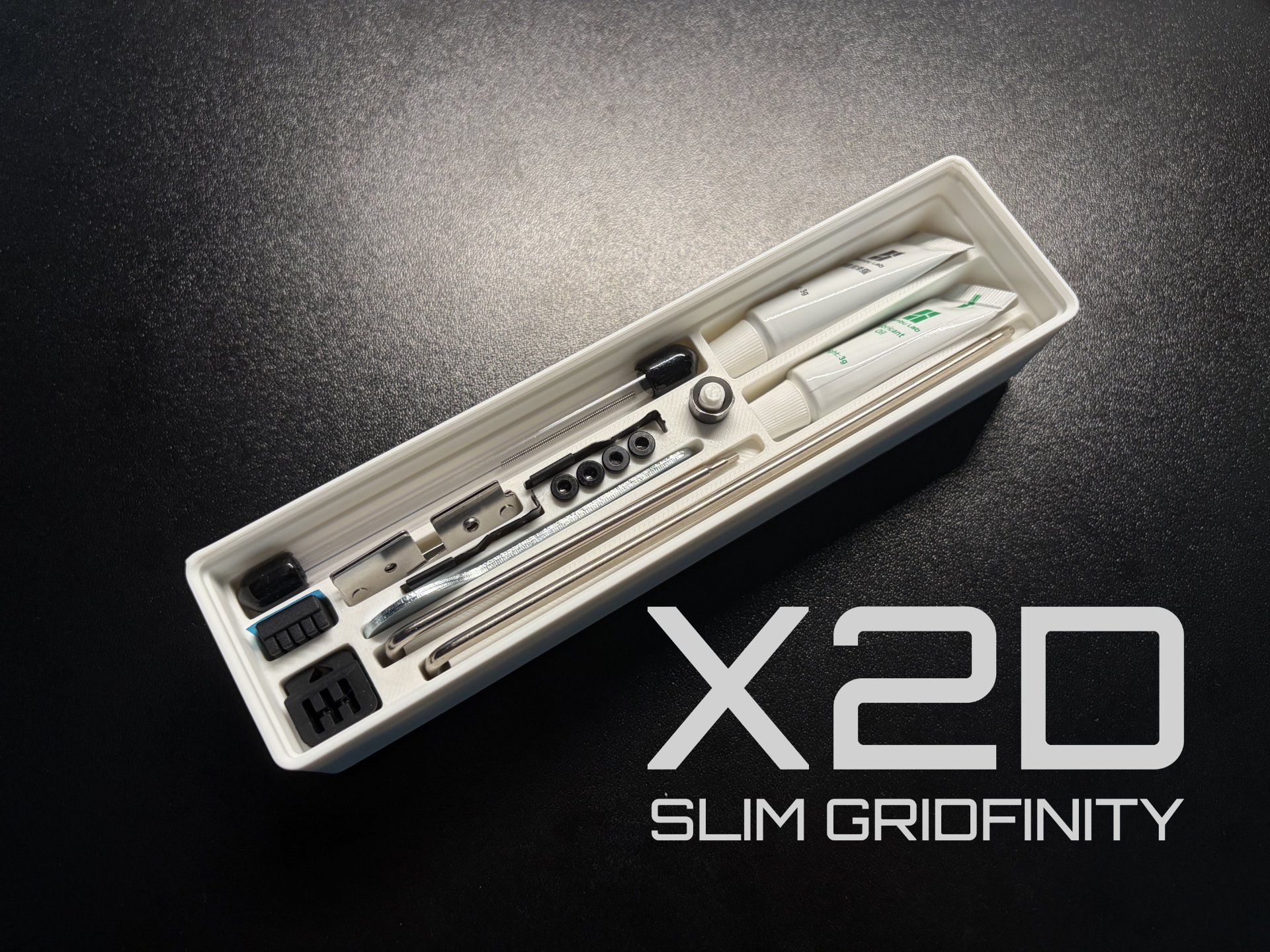 X2D Slim Gridfinity Accessories Tool Box 1x4 Bin