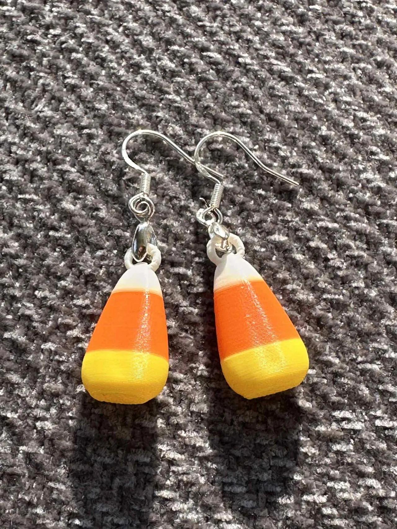 Candy Corn Earrings REALISTIC - beads AND charms view 3