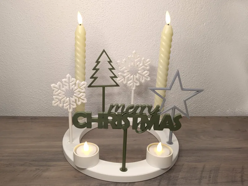 Winter-Dekoring/Adventskranz mit div. Einsätzen