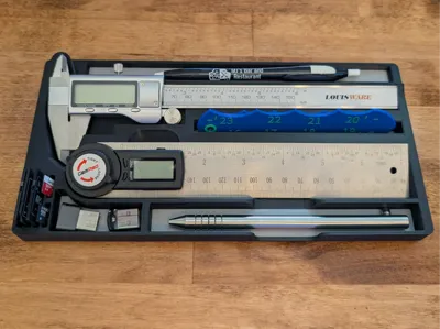 Gridfinity Caliper, Angle and Radius Gauge Holder