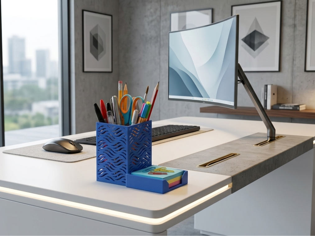 Pen Holder Wave & Sticky Note Organizer 