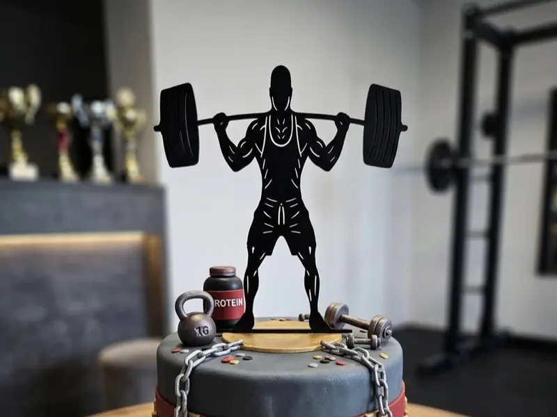 Bodybuilder cake topper