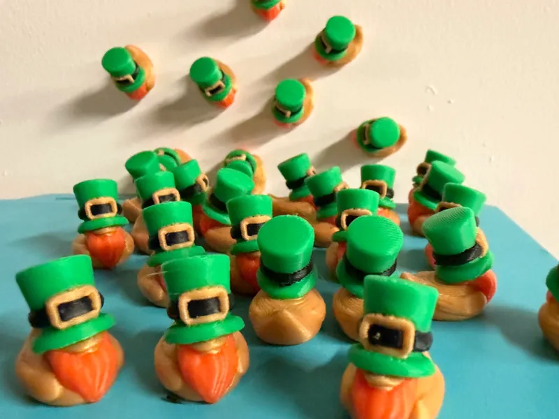 Tiny Leprechaun Duck Army - Optional Magnets