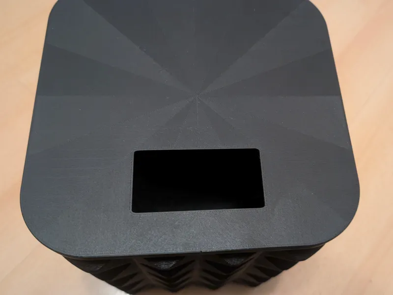 Slitted Lid for Modern Trash Can w/ Bag Holder