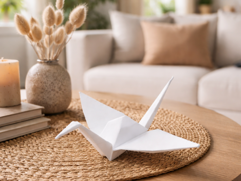 Modernes Origami – Eleganter Kranich als 3D-Druck