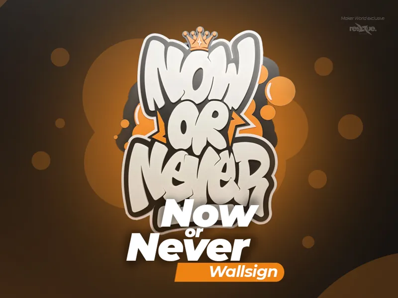 3D Graffiti Wallsign "Now or Never"