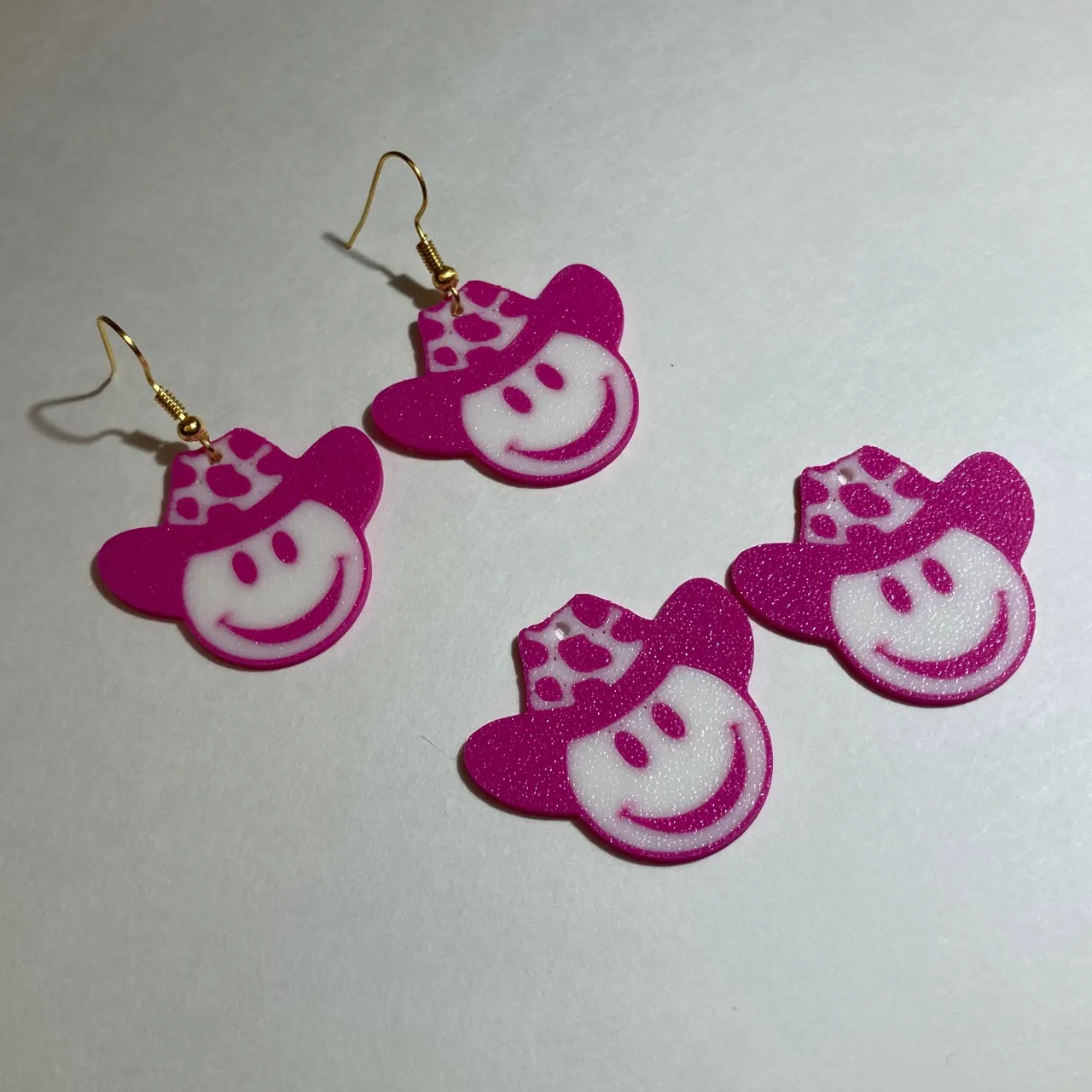 Cowgirl Smiley Face Earrings view 3
