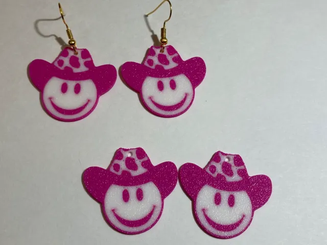 Cowgirl Smiley Face Earrings